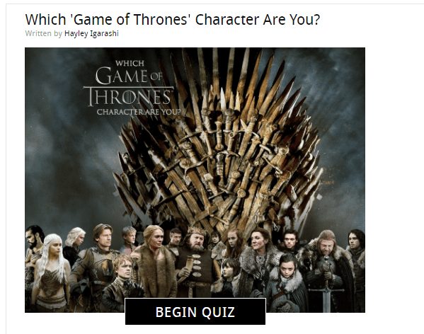 game of thrones character interactive quiz