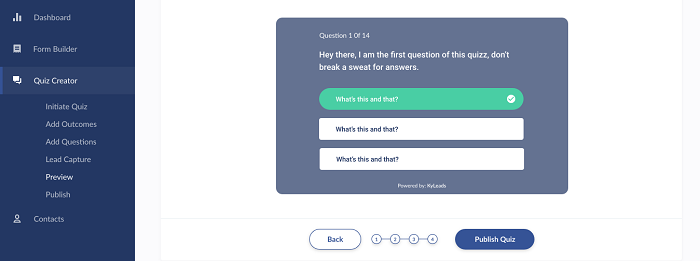 Image of interactive quiz questions