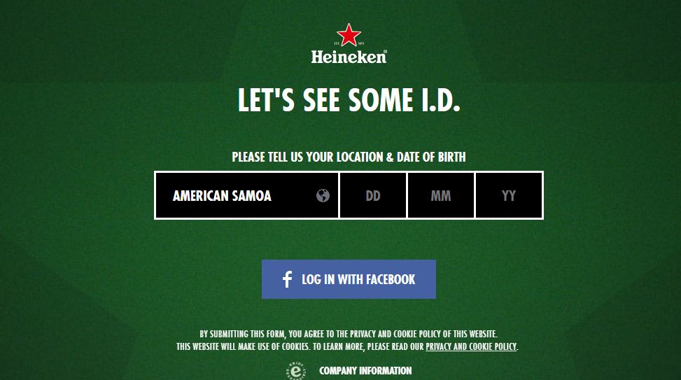 Heineken website