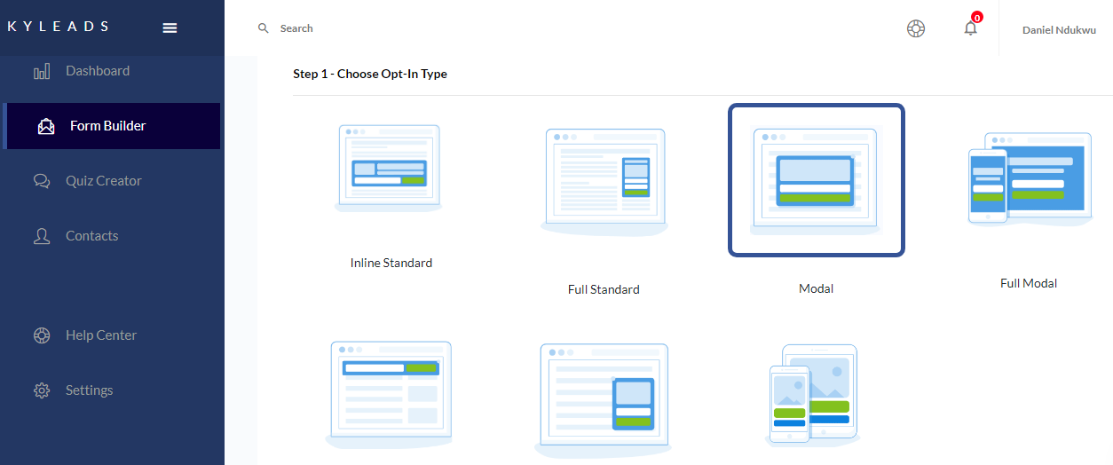 image of creating a content upgrade in KyLeads step 3