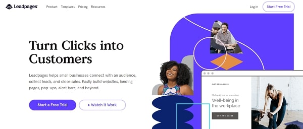 Leadpages landing page software