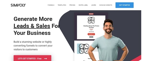 Simvoly landing page and funnel builder