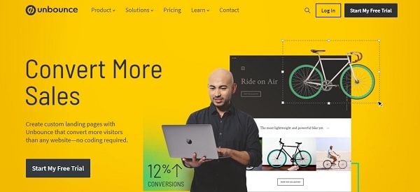 Unbounce landing page software