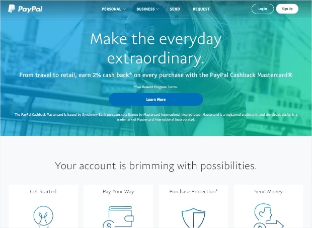 paypal desktop page