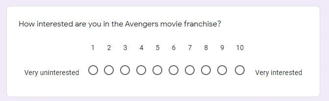 rating scale question