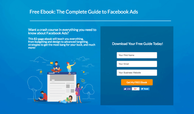 Facebook ebook example of lead generation strategy